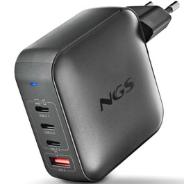 NGS Cargador de Pared GaN 165W con 4 Puertos (3xUSB-C + 1xUSB-A) Negro BUD165W
